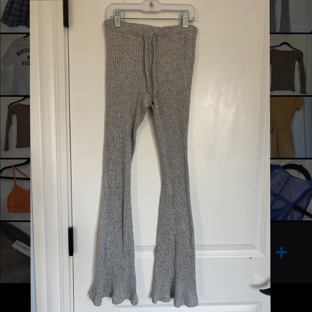 Trendy grey cotton Bell-bottom pants, Size 0